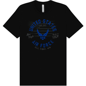 Aeroplane Apparel Company Shirts S / Black U.S. Air Force Fly, Fight, Win T-Shirt by Aeroplane Apparel Co.