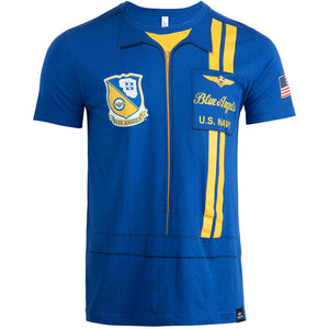 U.S. Navy Blue Angels Flight Suit Kids T-Shirt by Aeroplane Apparel Co.