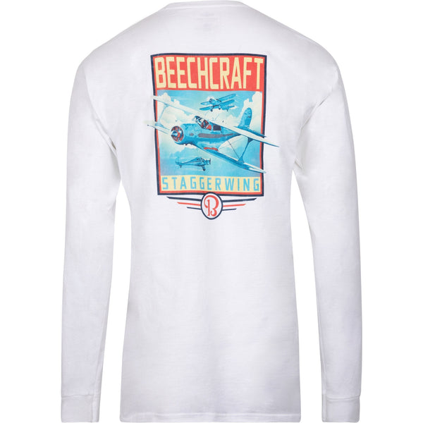 Beechcraft Staggerwing Officially Licensed Long Sleeve T-Shirt - PilotMall.com