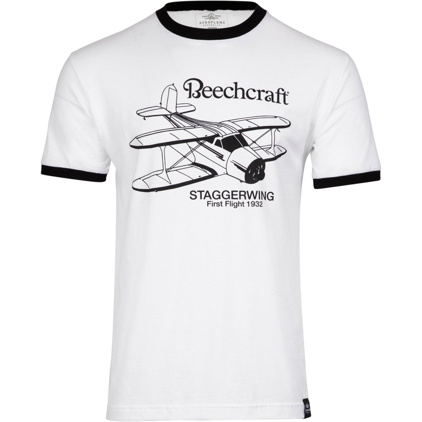 Beechcraft Throwback Officially Licensed Ringer T-Shirt - PilotMall.com