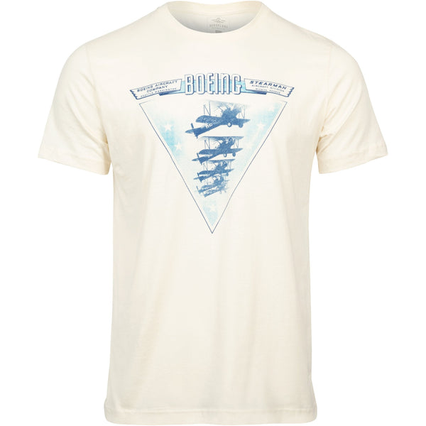 Boeing Stearman Trainers Officially Licensed Aeroplane Apparel Co. Men's T-Shirt - PilotMall.com