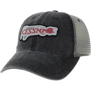 Cessna 20's & 30's Plane Logo Printed Raw Edge Applique Ball Cap - PilotMall.com