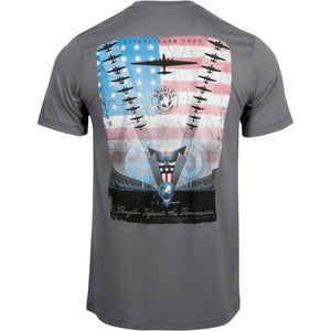 Douglas Defends The Democracies Officially Licensed Aeroplane Apparel Co. Men's T-Shirt - PilotMall.com