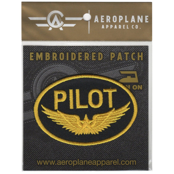 Pilot Gold Wings Embroidered Patch (Iron On Application) - PilotMall.com
